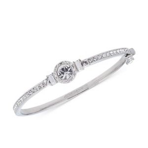 Givenchy Silver-Tone Round Crystal and Pavé Hinge